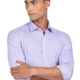 Arrow Purple Cotton Slim Fit Checks Shirt image 4