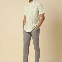 Allen Solly Yellow Slim Fit Printed Shirt image 4