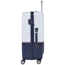 TOMMY HILFIGER Twins Pro White & Navy 8 Wheels Large Hard Cabin Trolley Bag image 4