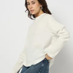 GAP Off White Regular Fit Solid Top image 4