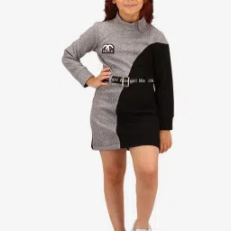 Cutecumber Kids Black Embellished Full Sleeves Dress image 4