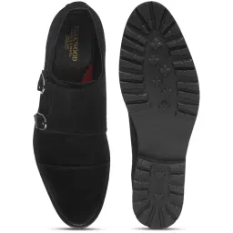 Teakwood Leathers Men's Black Monk Shoes image 4