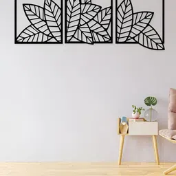 ARTROOMS Black Leaf Textured  Metal Wall Hanging-image-15