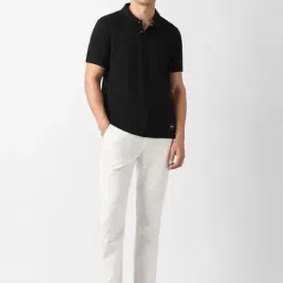 Van Heusen Black Cotton Regular Fit Polo T-Shirt image 5