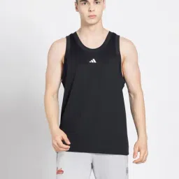adidas Black Loose Fit Basketball Legends Tank T-Shirt-image-81