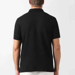Van Heusen Black Cotton Regular Fit Polo T-Shirt image 2