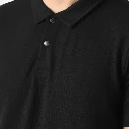 Van Heusen Black Cotton Regular Fit Polo T-Shirt image 4