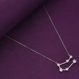 Kai Jewel Sterling Silver Minimalistic Gemini Zodiac Zirconia Casual Necklace-image-22