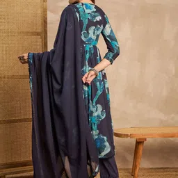 CHETI Women Abstract Printed Beads and Stones Anarkali Kurta with Trousers & Dupatta image 2