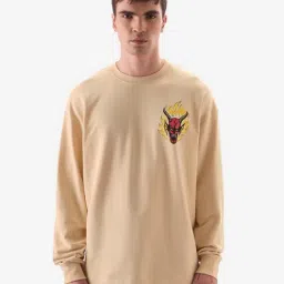 The Souled Store Brown Loose Fit Printed T-Shirt-image-24