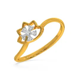 Kisna Diamond & Gold Jewellery Larissa 14k (585) Diamond & Gold Ring For Women-picture-40