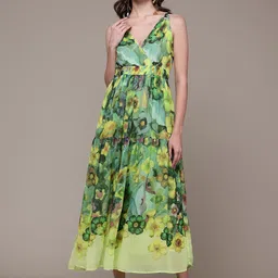 Label Ritu Kumar Floral Print Midi Wrap Dress-image-12