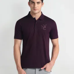 arrow new york Arrow Newyork Purple Cotton Regular Fit Polo T-Shirt-picture-41