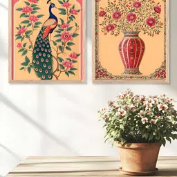 Kotart Brown & Green 2 Pieces Wooden Birds and Animals Painting Wall Art-image-39