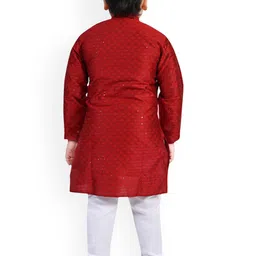 Arshia Fashions Boys Ethnic Motifs Regular Sequinned Kurta with Pyjamas image 4