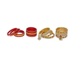 SOMIL Set Of 8 Gold Alloy Bangles-picture-28