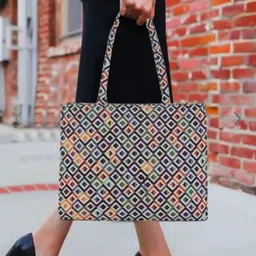 Shanaya Trends Geometric Printed Structured Tote Bag-picture-17