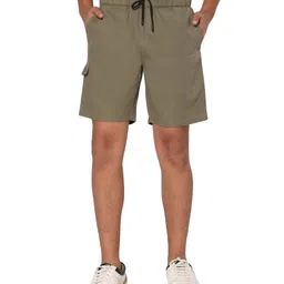 TeenTrums Solid Side Pockets Shorts - Olive Green-picture-23