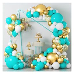 Bubble Trouble Blue & Golden Theme Balloons Garland Decorations Kit for Happy Birthday Decoration, Happy Anniversary, Wedding Ceremony, Baby Shower Decorations Pack of 82 Pcs-picture-30