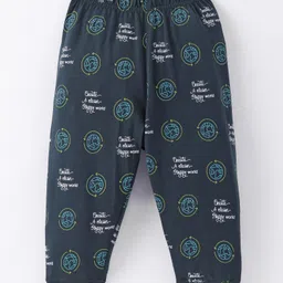 Doreme Single Jersey Knit Full Length Lounge Pant with Planet Earth Print - Dark Green-picture-18