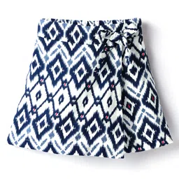 CrayonFlakes Rayon Woven Ikat Printed Skort - Off White-image-38