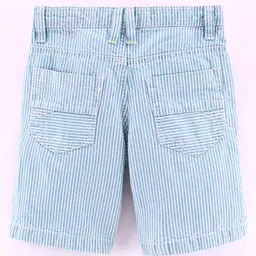 Under Fourteen Only Chalk Pin Striped Boats Printed Shorts - Blue image 2