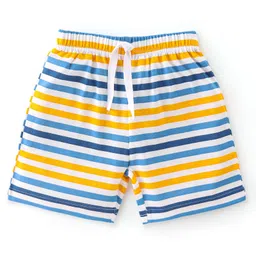Babyhug Cotton Knit Knee Length Striped Shorts Text & Balls Print Pack of 3 - Multicolour image 2