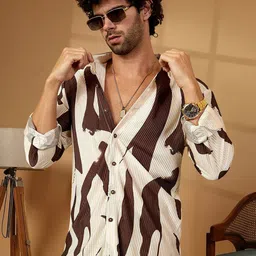 Moda Rapido Men Abstract Printed Spread Collar Casual Shirt-picture-15