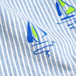 Under Fourteen Only Chalk Pin Striped Boats Printed Shorts - Blue image 3