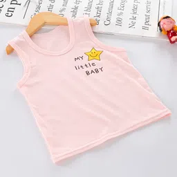 MumsLap  Pack Of 5 100% Cotton Sleeveless Animals  & Star Printed Vests - Multi Colour image 4