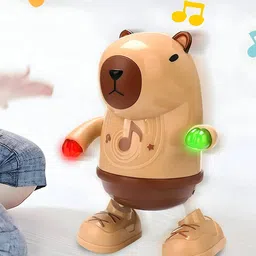 AKN TOYS Cartoon Animal Doll Musical Dancing Toy - Light up Body Shaking Capybara, Electric Toys with Lights and Sounds- PACK OF 1- COLOR MAY VARY image 3