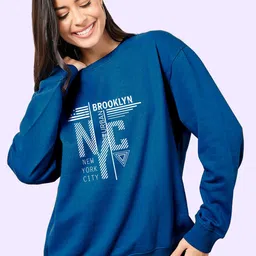 AUSK Women Typography Printed Round Neck Sweatshirt-image-50