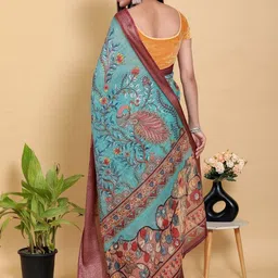 GOHILL ENTERPRISE Floral Pure Linen Handloom Saree image 5