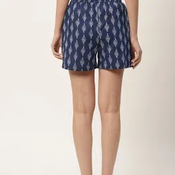 MBeautiful Women Navy Blue & Black Pack of 2 Printed Lounge Shorts image 2