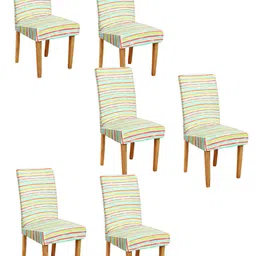 Alina decor Red & Blue Set of 6 Printed Chair Covers image 2