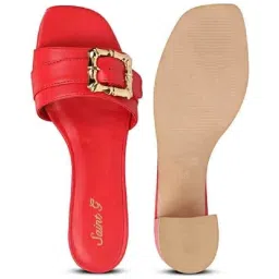 saint g Saint Flavia Gold Square Buckle Leather Goji Berry Block Heels image 4