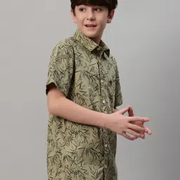 Cantabil Boys Olive Printed Shirt image 4