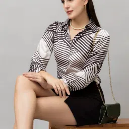 PURYS White & Black Printed Shirt image 4