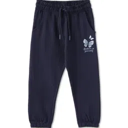 R&B Kids Navy Blue Graphic Regular Fit Joggers-picture-16