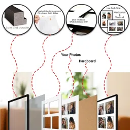 Art Street White Engineered Wood 3 Oppenings Wall Mounting Collage Photoframe image 4