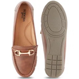 Scentra Women's Tan Casual Loafers image 4