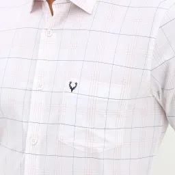 Allen Solly White Slim Fit Checks Shirt image 4
