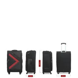 Citizen Arrow Voyage Black & Red Color Block Soft Medium Trolley Bag - 68 Cms image 4