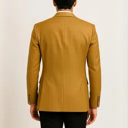 SHAHI ACHKAN Mens Mustard Checkered Blazer image 4