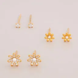 Kushal's Fashion Jewellery Pearl Gold Polished Silver Earring for Women-picture-39