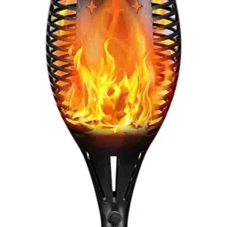XERGY Solar Power Outdoor Waterproof Dancing Fire Mashaal Flame/Torch Lights (Black)-picture-15