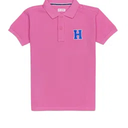 H by Hamleys Boys Pink Solid Polo T-Shirt-picture-22