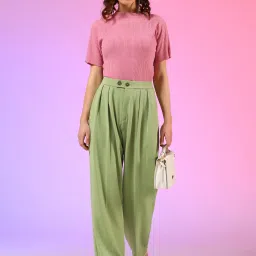 Kotty Green Straight Fit High Rise Trousers image 4