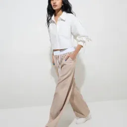 nuon women Nuon by Westside White Bow-Detailed Cotton Shirt image 4