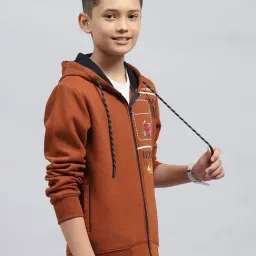 Monte Carlo Boys Rust Cotton Blend Printed Sweatshirt image 3